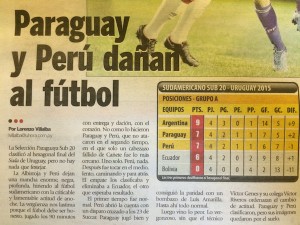 Paraguay y Perú dañan al fútbol